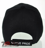 NEW! NATIVE PRIDE FEATHERS CAP HAT BLACK