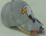 NEW! NATIVE PRIDE EAGLE FEATHERS CAP HAT GRAY