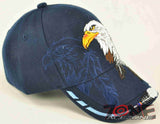NEW! NATIVE PRIDE EAGLE FEATHERS CAP HAT NAVY