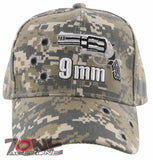 NEW! 9MM PISTOL GUN SIDE BASEBALL CAP HAT ACU CAMO