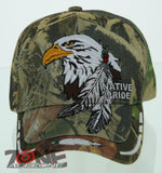 NEW! NATIVE PRIDE EAGLE FEATHERS CAP HAT N1 CAMO