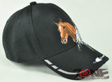 NEW! NATIVE PRIDE HORSE FEATHERS CAP HAT BLACK
