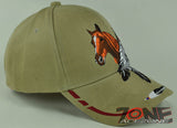 NEW! NATIVE PRIDE HORSE FEATHERS CAP HAT TAN