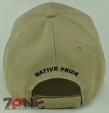NEW! NATIVE PRIDE HORSE FEATHERS CAP HAT TAN