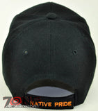 NEW! NATIVE PRIDE DOUBLE AXE FEATHER CAP HAT BLACK