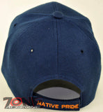 NEW! NATIVE PRIDE DOUBLE AXE FEATHER CAP HAT NAVY