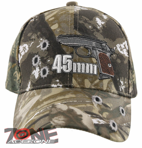 NEW! 45MM PISTOL GUN SIDE BASEBALL CAP HAT FOREST CAMO