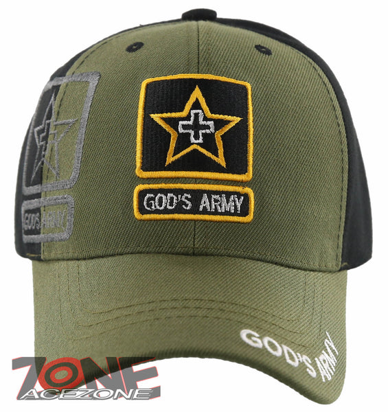 NEW! JESUS GOD'S ARMY CHRISTIAN BALL CAP HAT BLACK