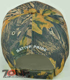 NEW! NATIVE PRIDE WOLF FEATHERS CAP HAT CAMO