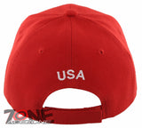 NEW! EAGLE FLY USA FLAG BALL CAP HAT RED