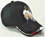 NEW! NATIVE PRIDE HONOR CHIEF HEAD CAP HAT BLACK