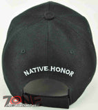 NEW! NATIVE PRIDE HONOR CHIEF HEAD CAP HAT BLACK