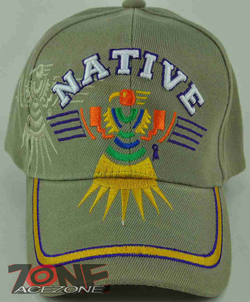 NEW! NATIVE THUNDER BIRD CAP HAT TAN