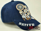 NATIVE PRIDE INDIAN FEATHER DREAM CATCHER CAP HAT N1 NAVY