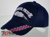 NEW! NATIVE PRIDE INDIAN MIDDLE BIG FEATHER CAP HAT NAVY