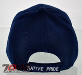 NEW! NATIVE PRIDE INDIAN MIDDLE BIG FEATHER CAP HAT NAVY