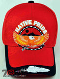 NEW! NATIVE PRIDE EAGLE FEATHER CAP HAT N1 RED