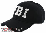 NEW! FBI FEDERAL BUREAU OF INVESTIGATION BASEBALL CAP HAT BLACK