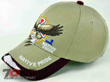 NEW! NATIVE PRIDE EAGLE FEATHER CAP HAT TAN