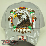 WHOLESALE NEW! NATIVE PRIDE EAGLE N1 CAP HAT GRAY