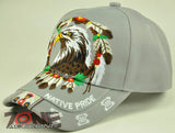 WHOLESALE NEW! NATIVE PRIDE EAGLE N1 CAP HAT GRAY