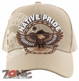NEW! NATIVE PRIDE EAGLE FEATHER BALL CAP HAT TAN