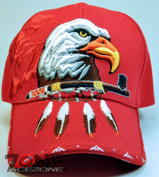 WHOLESALE NEW! NATIVE EAGLE CAP HAT RED