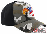 NEW! EAGLE FLAG BIG HEAD USA BALL CAP HAT GRAY CAMO
