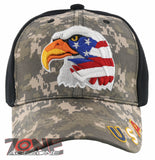 NEW! EAGLE FLAG BIG HEAD USA BALL CAP HAT ACU CAMO