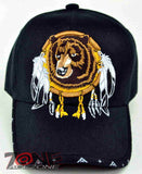 NATIVE PRIDE BEAR DREAM CATCHER FEATHER CAP HAT BLACK