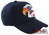 NEW! EAGLE FLAG BIG HEAD USA BALL CAP HAT NAVY