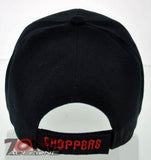 NEW! MOTO CHOPPERS BIKER SKULL RED CROSS CAP HAT BLACK