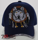 NEW! NATIVE PRIDE BIG WOLF BALL CAP HAT NAVY