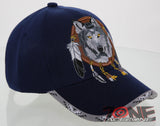 NEW! NATIVE PRIDE BIG WOLF BALL CAP HAT NAVY