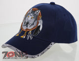 NEW! NATIVE PRIDE BIG WOLF BALL CAP HAT NAVY