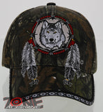 NEW! NATIVE PRIDE BIG FEATHERS WOLF BALL CAP HAT CAMO