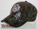 NEW! NATIVE PRIDE BIG FEATHERS WOLF BALL CAP HAT CAMO