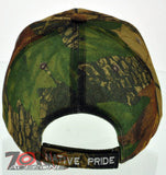 NEW! NATIVE PRIDE INDIAN AMERICAN SIDE EAGLE FEATHERS CAP HAT CAMO