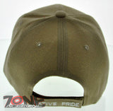 NEW! NATIVE PRIDE INDIAN AMERICAN SIDE EAGLE FEATHERS CAP HAT TAN