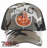 NEW! HUNTING DEER IN SCOPE OUTDOOR SPORTS BACK MESH BALL CAP HAT GRAY CAMO