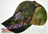 NEW! NATIVE PRIDE INDIAN AMERICAN SIDE WOLF FEATHERS CAP HAT CAMO