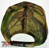 NEW! NATIVE PRIDE INDIAN AMERICAN SIDE WOLF FEATHERS CAP HAT CAMO