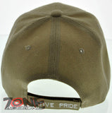 NEW! NATIVE PRIDE INDIAN AMERICAN SIDE WOLF FEATHERS CAP HAT TAN