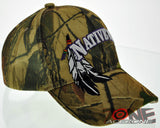 NEW! NATIVE PRIDE INDIAN AMERICAN SIDE BIG LETTER FEATHERS CAP HAT CAMO