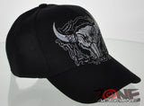 NEW! NATIVE PRIDE INDIAN AMERICAN BULL SKULL CAP HAT BLACK