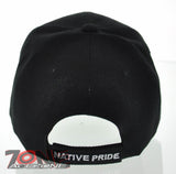 NEW! NATIVE PRIDE INDIAN AMERICAN BULL SKULL CAP HAT BLACK