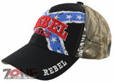 NEW! REBEL PRIDE CENTER CROSS FRAG SIDE BALL CAP HAT BLACK