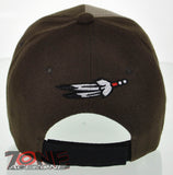 NEW! NATIVE PRIDE INDIAN AMERICAN CHIEF FEATHERS CAP HAT BROWN