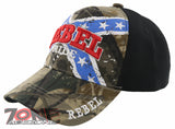 NEW! REBEL PRIDE CENTER CROSS FRAG SIDE BALL CAP HAT CAMO