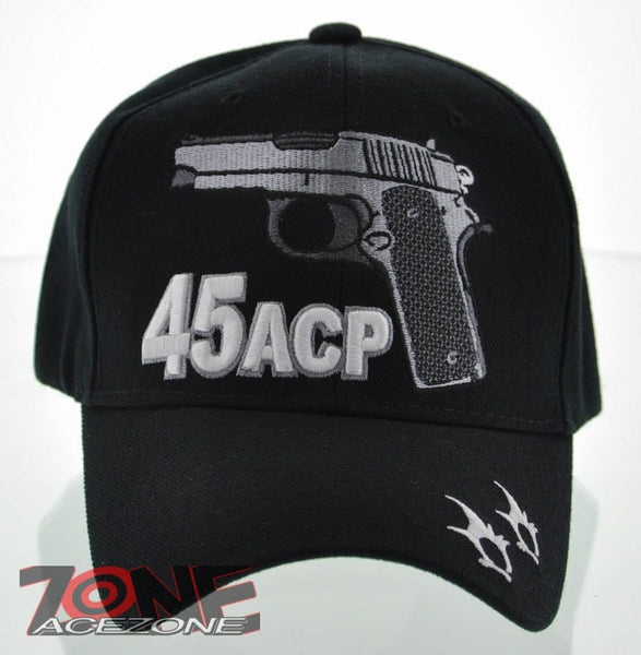 WHOLESALE NEW! 45 ACP PISTOL GUN BLACK CAP HAT